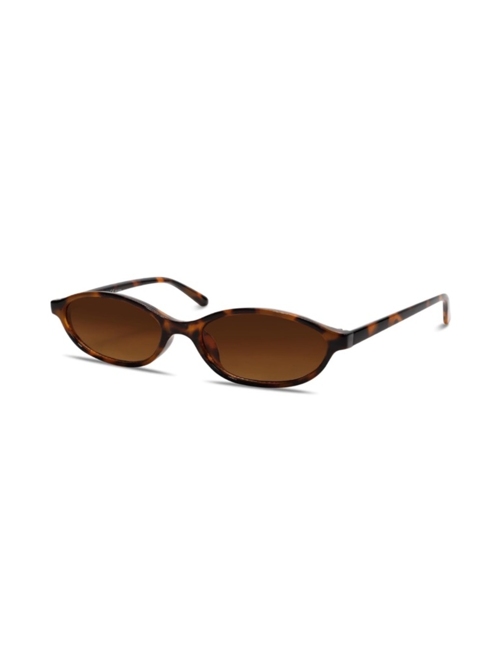 🕶️ Boutique Tortoiseshell Slim Oval Sunglasses - Brown Lenses